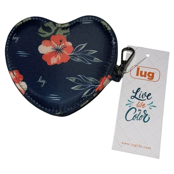 LUG HEART SHAPED AHA NAVY COIN PURSE - Picture 2 of 3